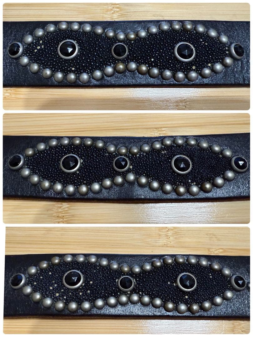 ⭐️HTC⭐️ピーナッツオーバーレイベルト⭐️スティングレイ⭐️ブラックレザー茶芯⭐️32