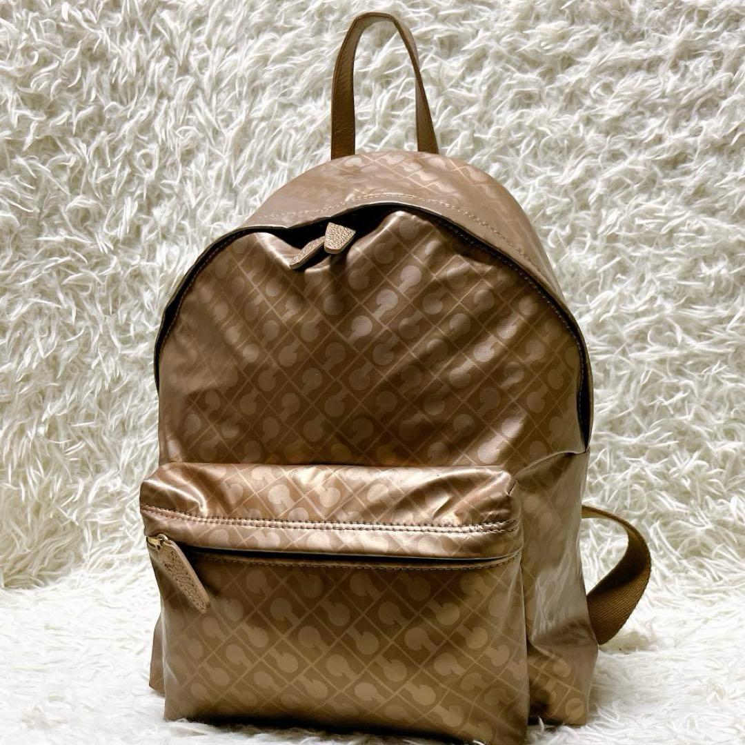 ゲラルディーニ バックパック ソフティ ナイロン 総柄 モノグラム ブロンズ