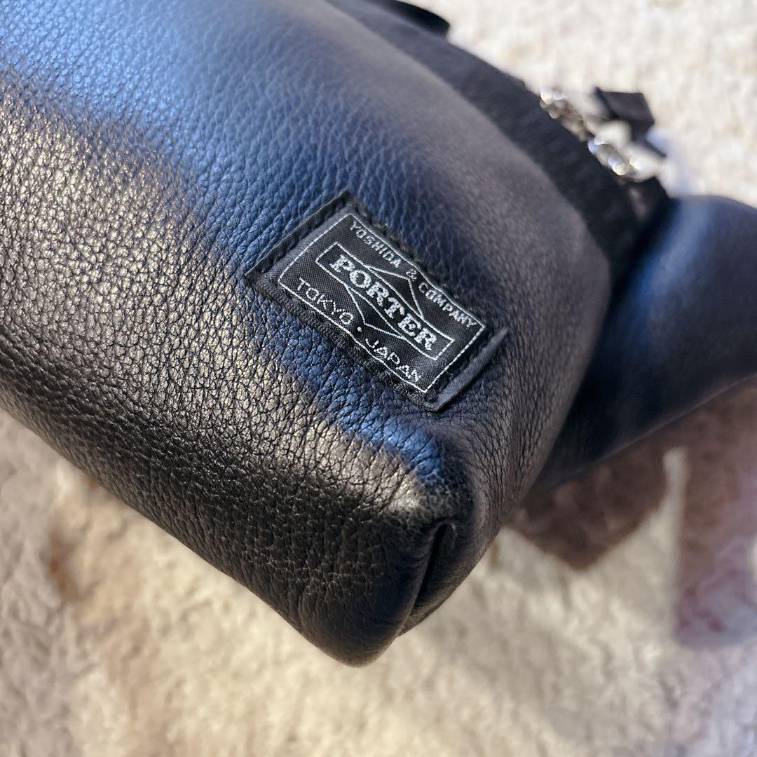 希少レア！廃番品PORTER RELAX ボディバッグ 本革 レザー×ナイロン