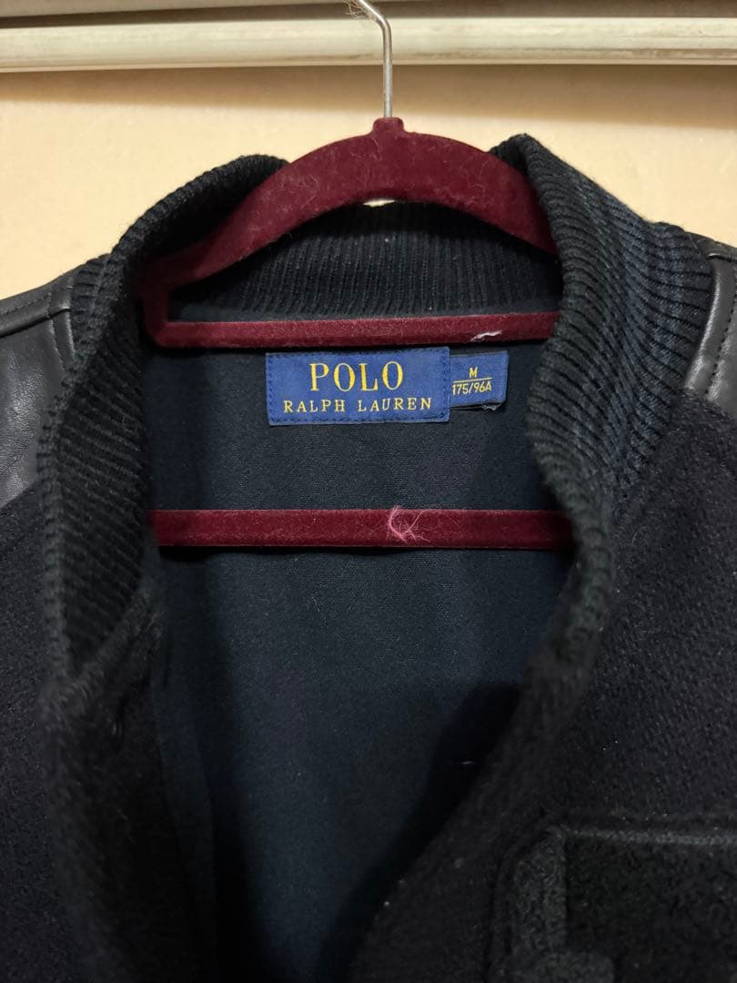 ポロラルフローレン　スタジャン　オールブラック　M