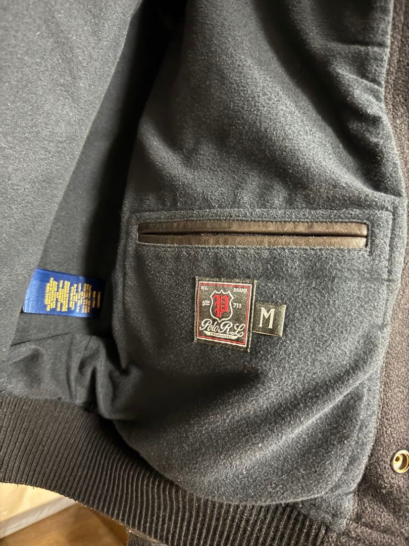 ポロラルフローレン　スタジャン　オールブラック　M