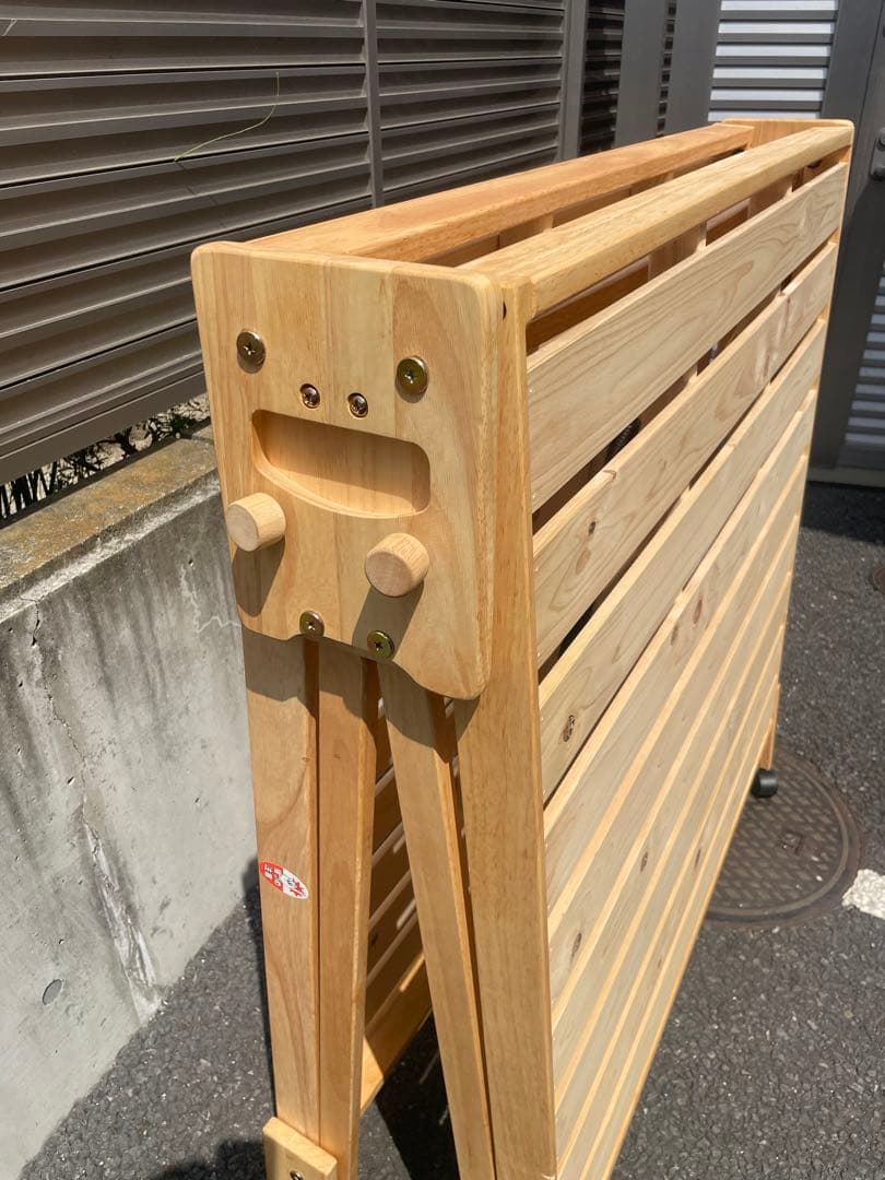 【引取限定】中居木工　折りたたみ式スノコベッド　シングル　ヒノキ　葛飾区