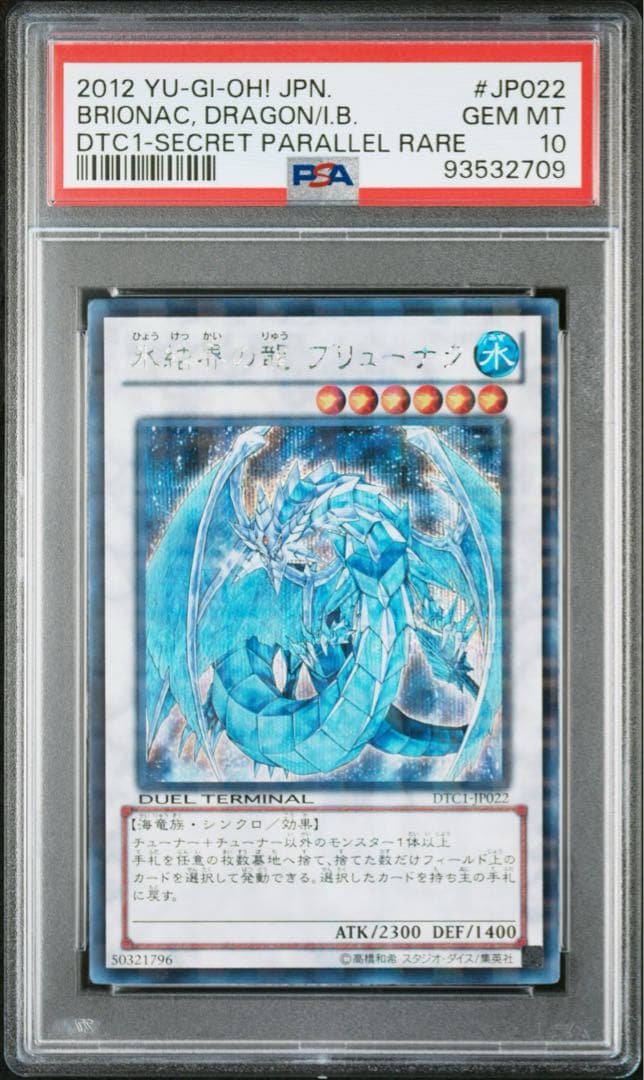 氷結界の龍ブリューナクDTCシークレット PSA10 遊戯王 氷結界の龍