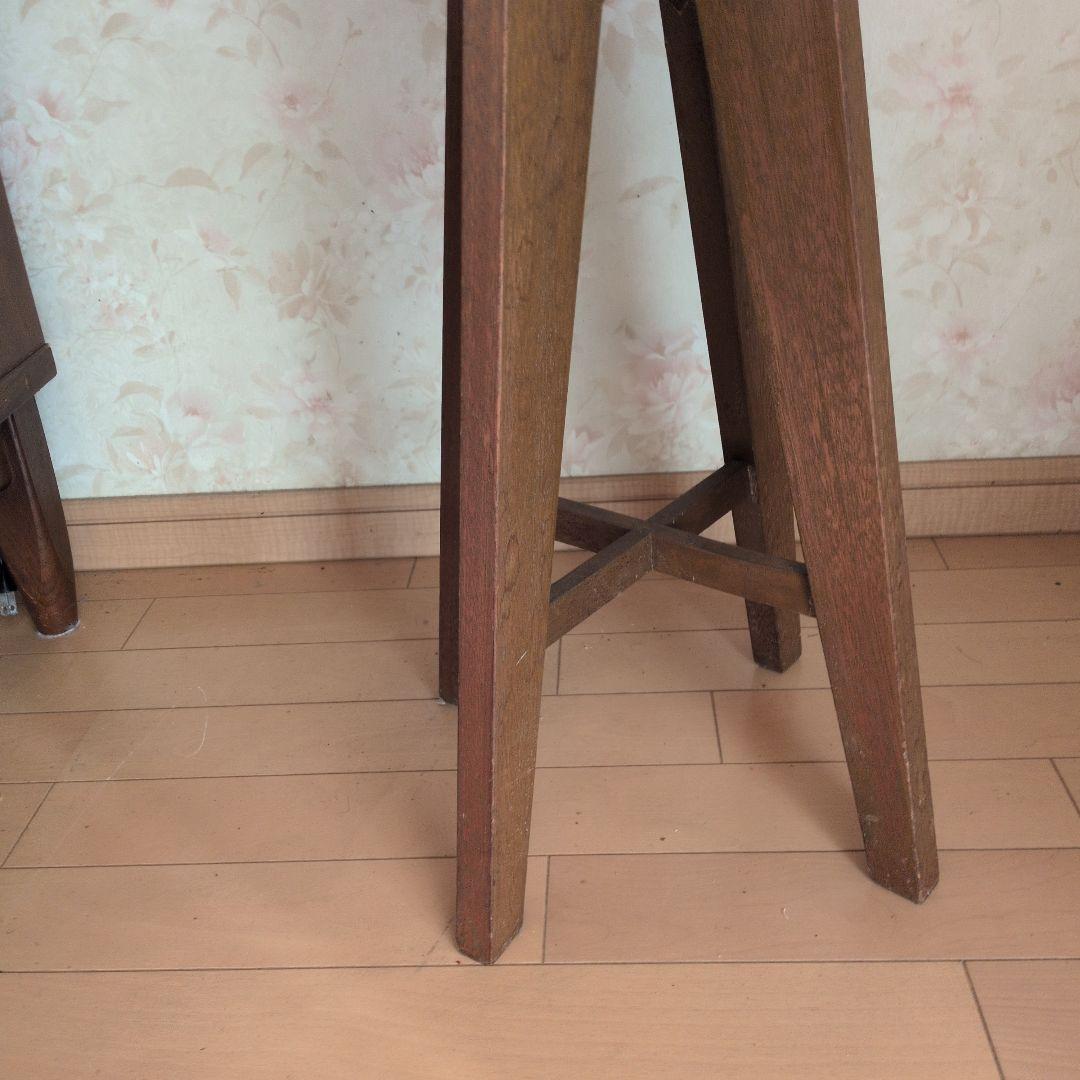 ブロカントフランス天板木製三脚式正方形回転テーブル - メルカリ