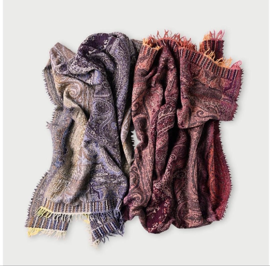 45R インドウールのジャガードストール