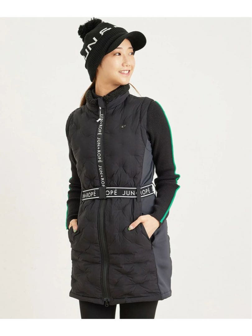 撥水】【保温】ナイロンストレッチダウンワンピ