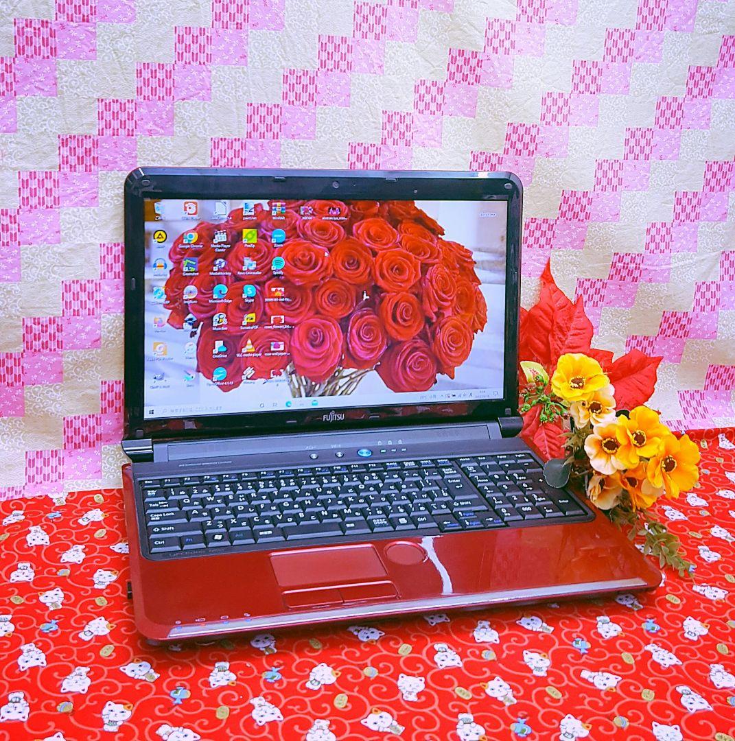 極上品！美品！テレワーク可能！レッド色！新型Win11搭載画編集