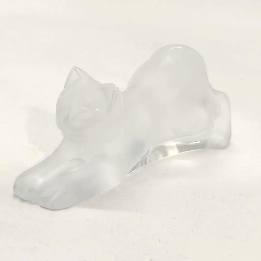 LALIQUE ラリック 伸びする猫 ガラス 置物 オブジェ - メルカリ