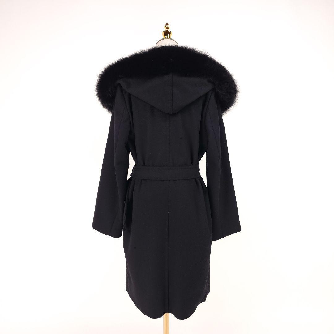 【新品同様】マックスマーラ マンゴー フォックスファー フード ベルト コート