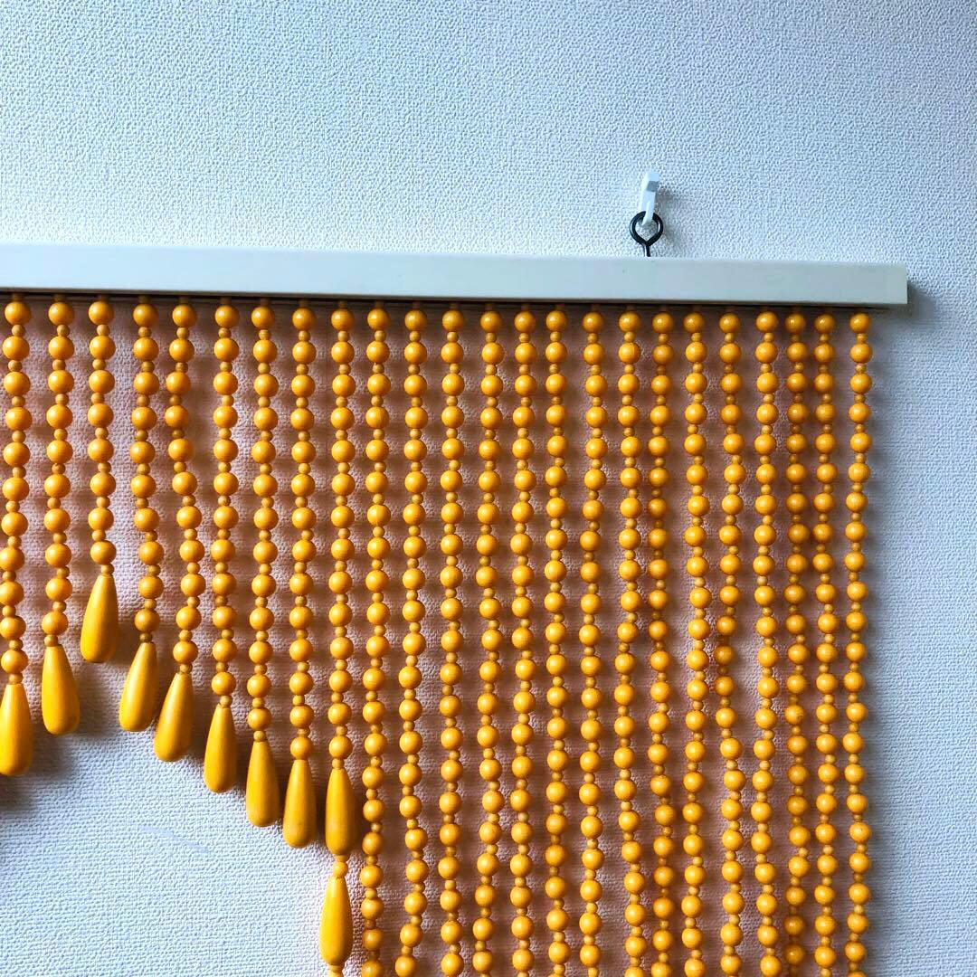 レトロポップ 昭和レトロ ビーズのれん 玉のれん オレンジ カーテン雫