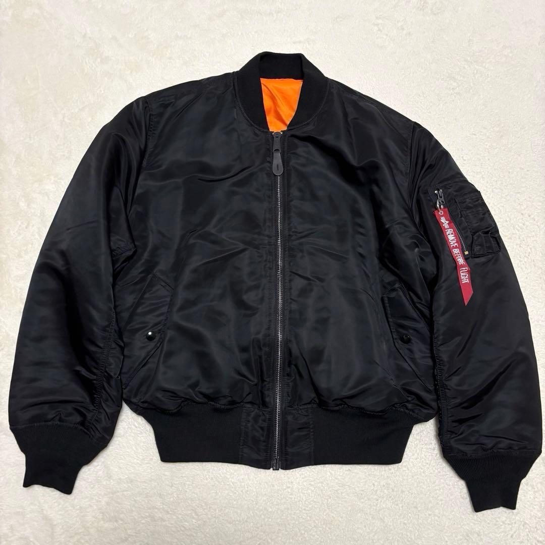 【美品 XL】 ALPHA INDUSTRIES フライトジャケット ブラック