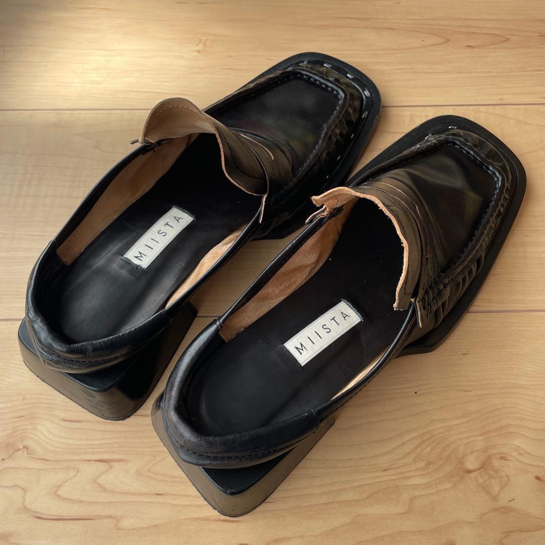 MIISTA ブラック ローファー 低 価格