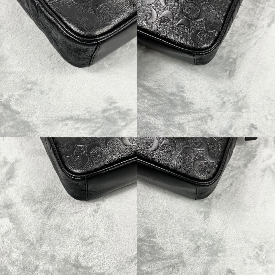 Coach コーチ ショルダーバッグ チャールズ エンボス 斜め掛け ブラック