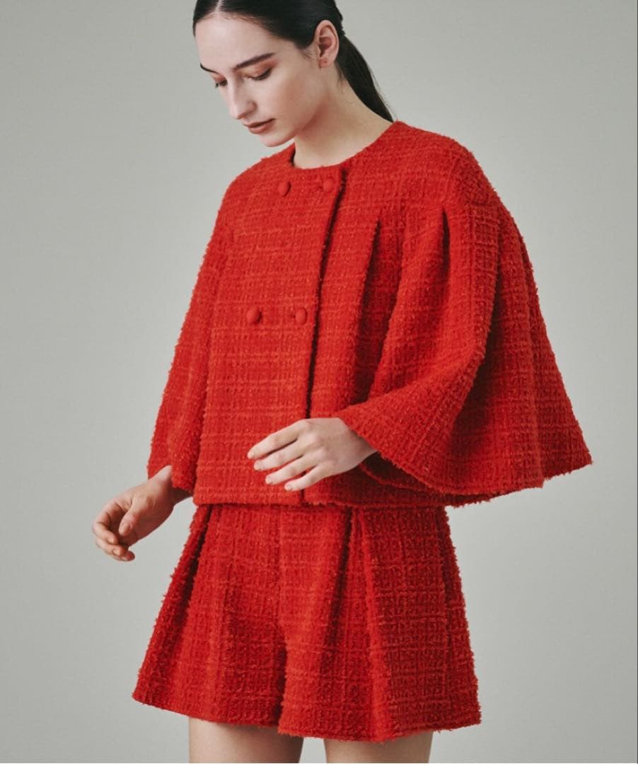 超美品⭐︎column ツイードボレロ風ケープコート ジャケット