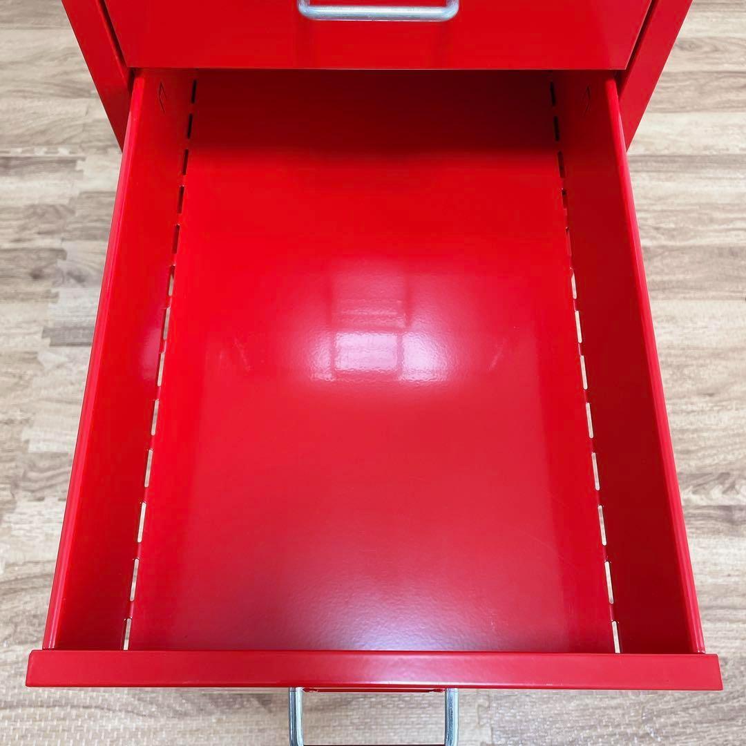 美品】IKEA ヘルメル引き出しユニット キャスター付き レッド