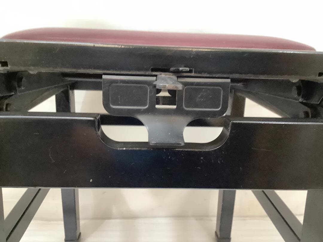 ※76857※背もたれ付きピアノ椅子（黒）