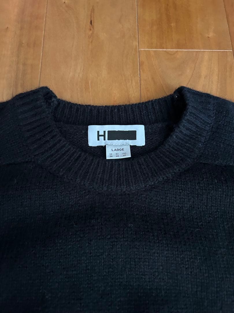 H BEAUTY&YOUTH クラシック ウール バルーンクルーネック Lサイズ