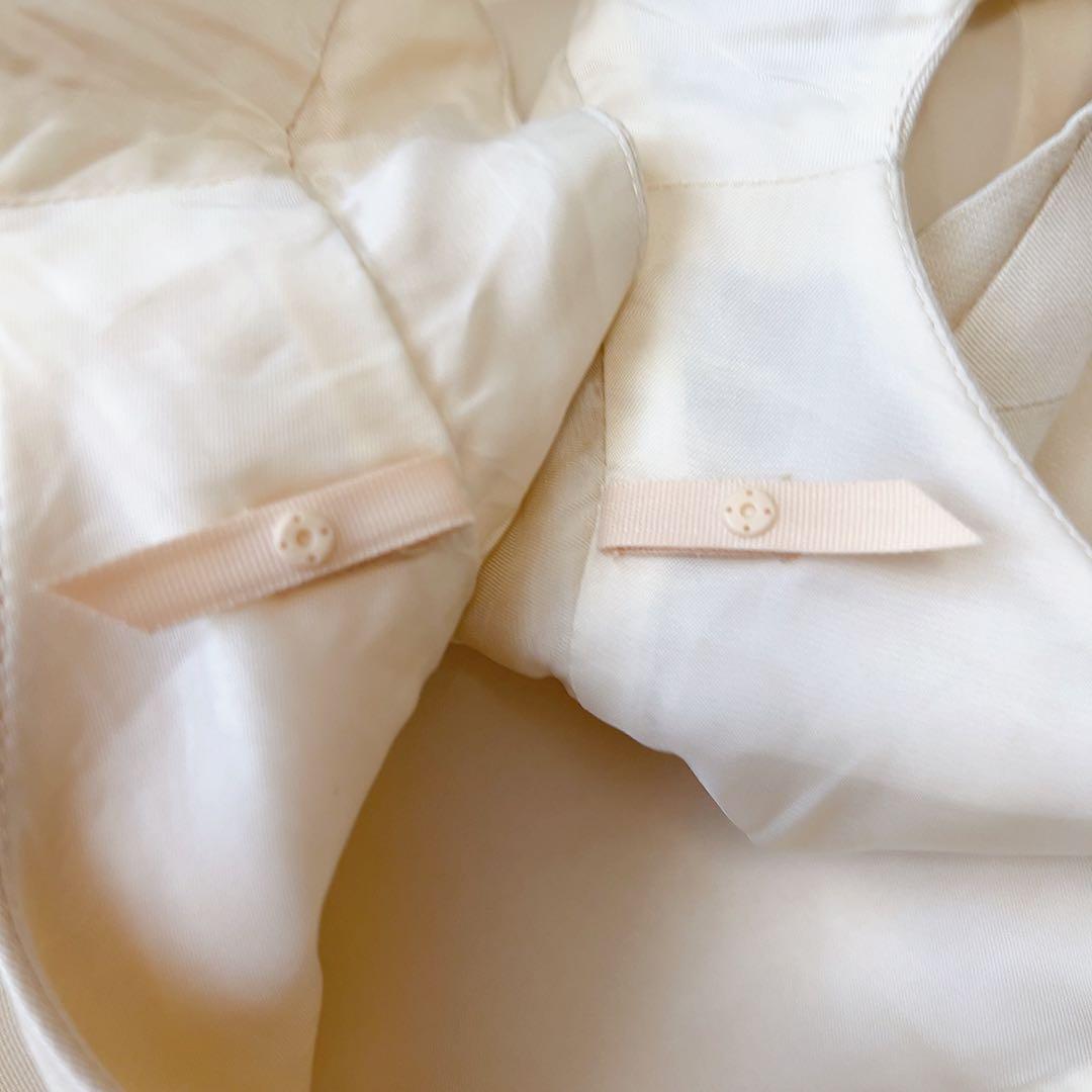 2段フレア✨FOXEY フォクシー シルク ワンピース ビーズ 40 ベージュ