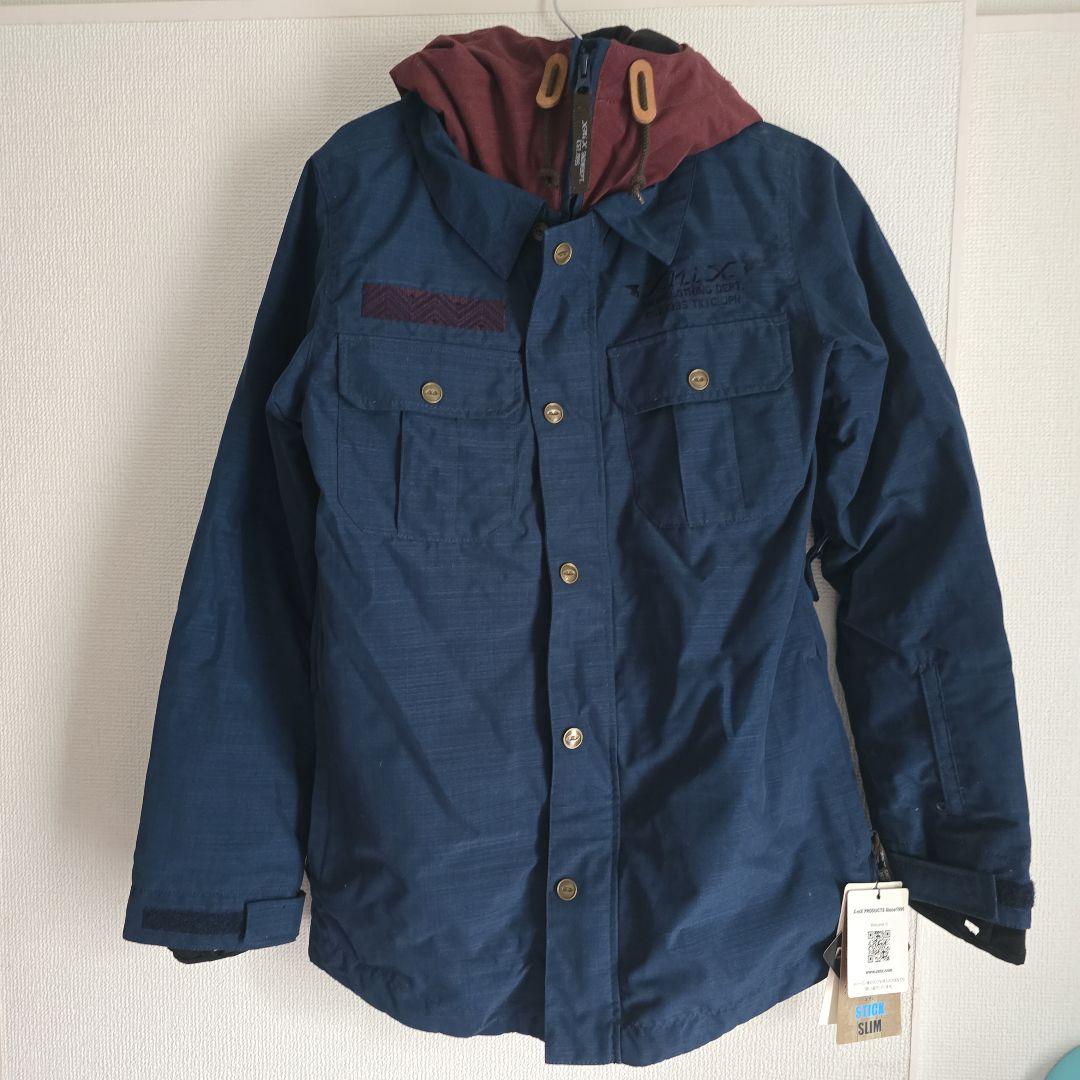 【値下げ】x-nix フード付きジャケット ネイビー/バーガンディ