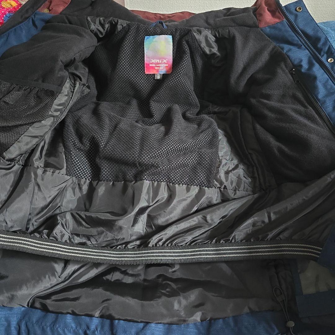 【値下げ】x-nix フード付きジャケット ネイビー/バーガンディ