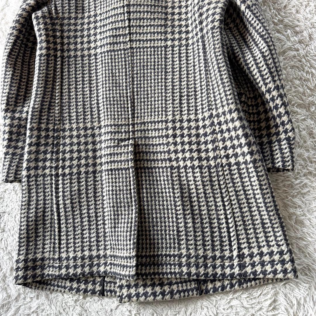 極美品　ジーステージ　ビックグレンチェック　ダブル　チェスターコート　48