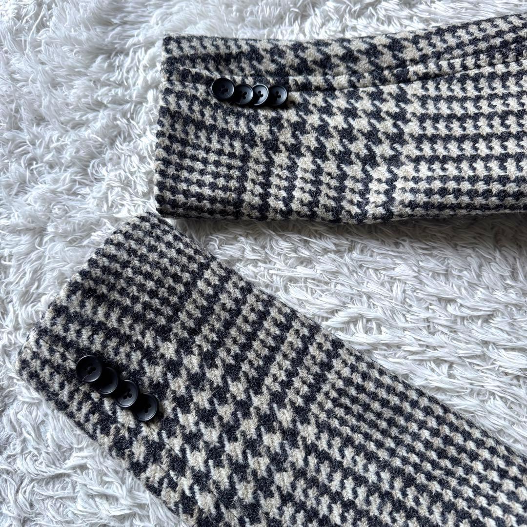 極美品　ジーステージ　ビックグレンチェック　ダブル　チェスターコート　48