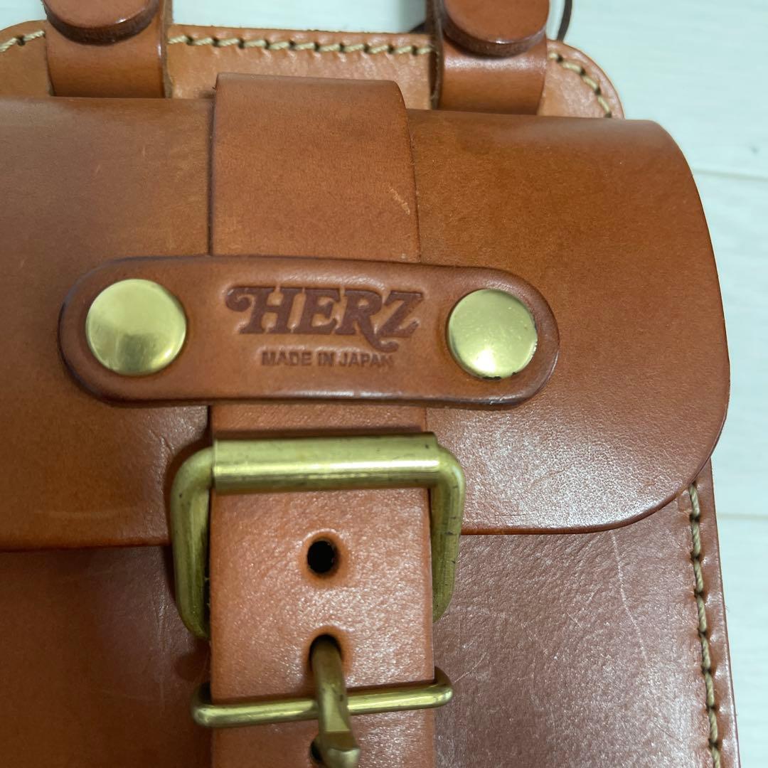 ☆美品☆ HERZ ヘルツ スタンダードベルトポーチ ヌメ革　オールレザー