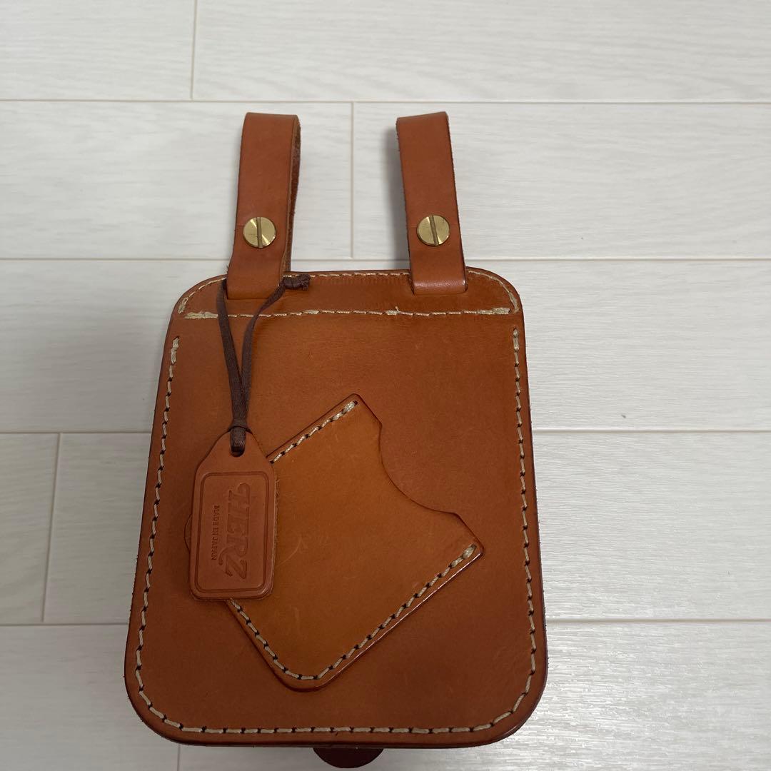 ☆美品☆ HERZ ヘルツ スタンダードベルトポーチ ヌメ革　オールレザー