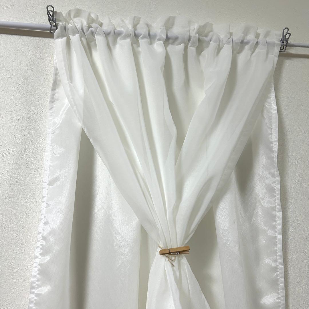 【KURO☆】二重レースカフェカーテン　4枚　オーダー品