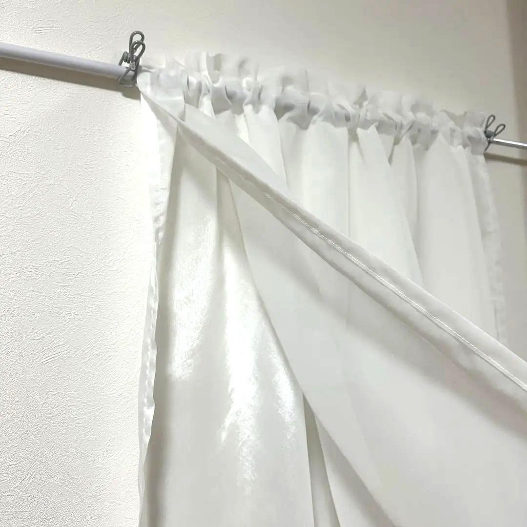 【KURO☆】二重レースカフェカーテン　4枚　オーダー品