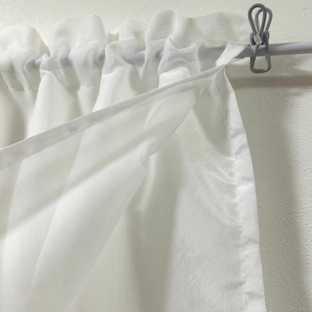 【KURO☆】二重レースカフェカーテン　4枚　オーダー品