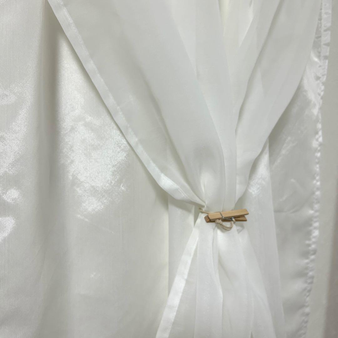 【KURO☆】二重レースカフェカーテン　4枚　オーダー品