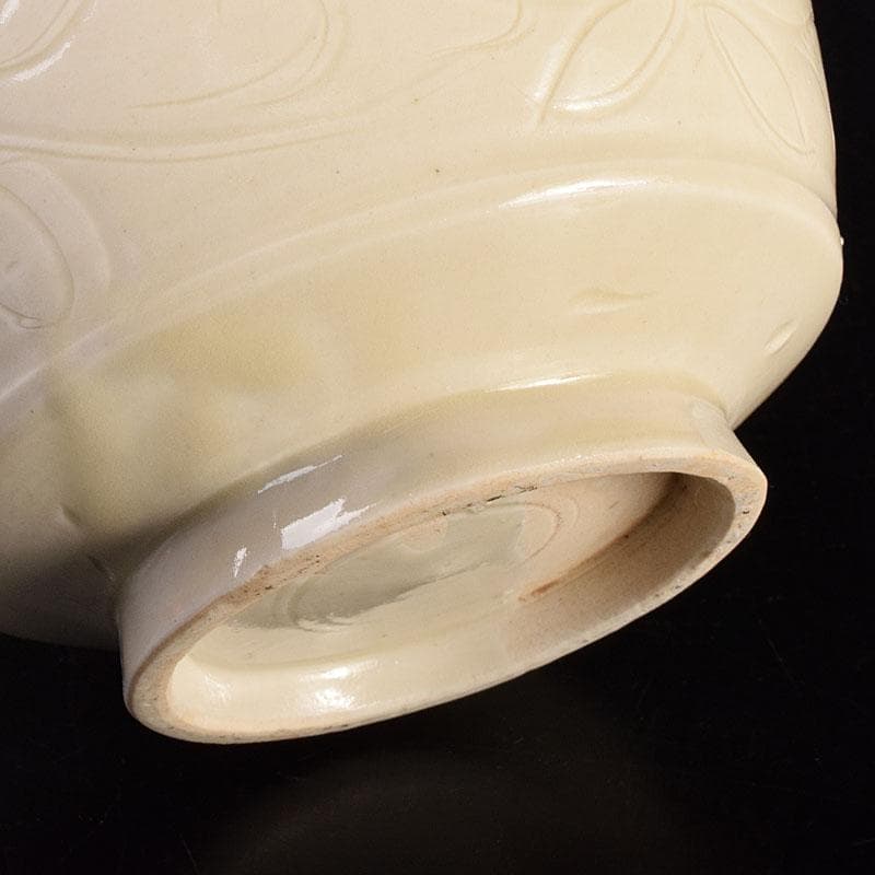 中国 徳化窯白磁 刻花文 双耳瓶 C 6946