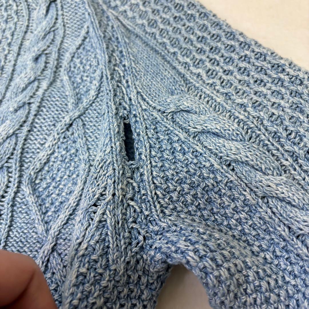 ポロ ラルフローレン インディゴ 藍染 星条旗 ケーブル ニット アランセーター