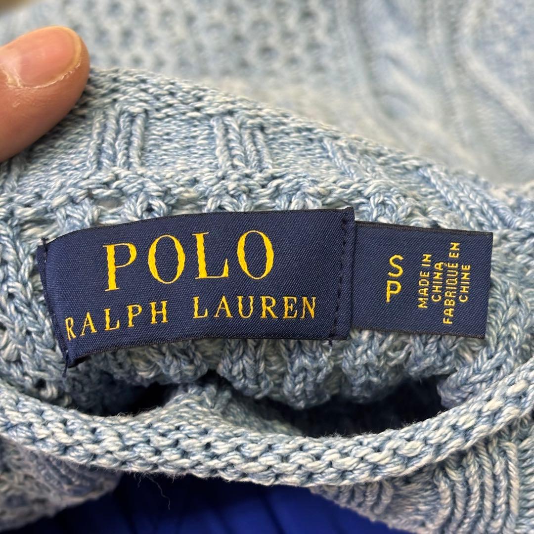 ポロ ラルフローレン インディゴ 藍染 星条旗 ケーブル ニット アランセーター