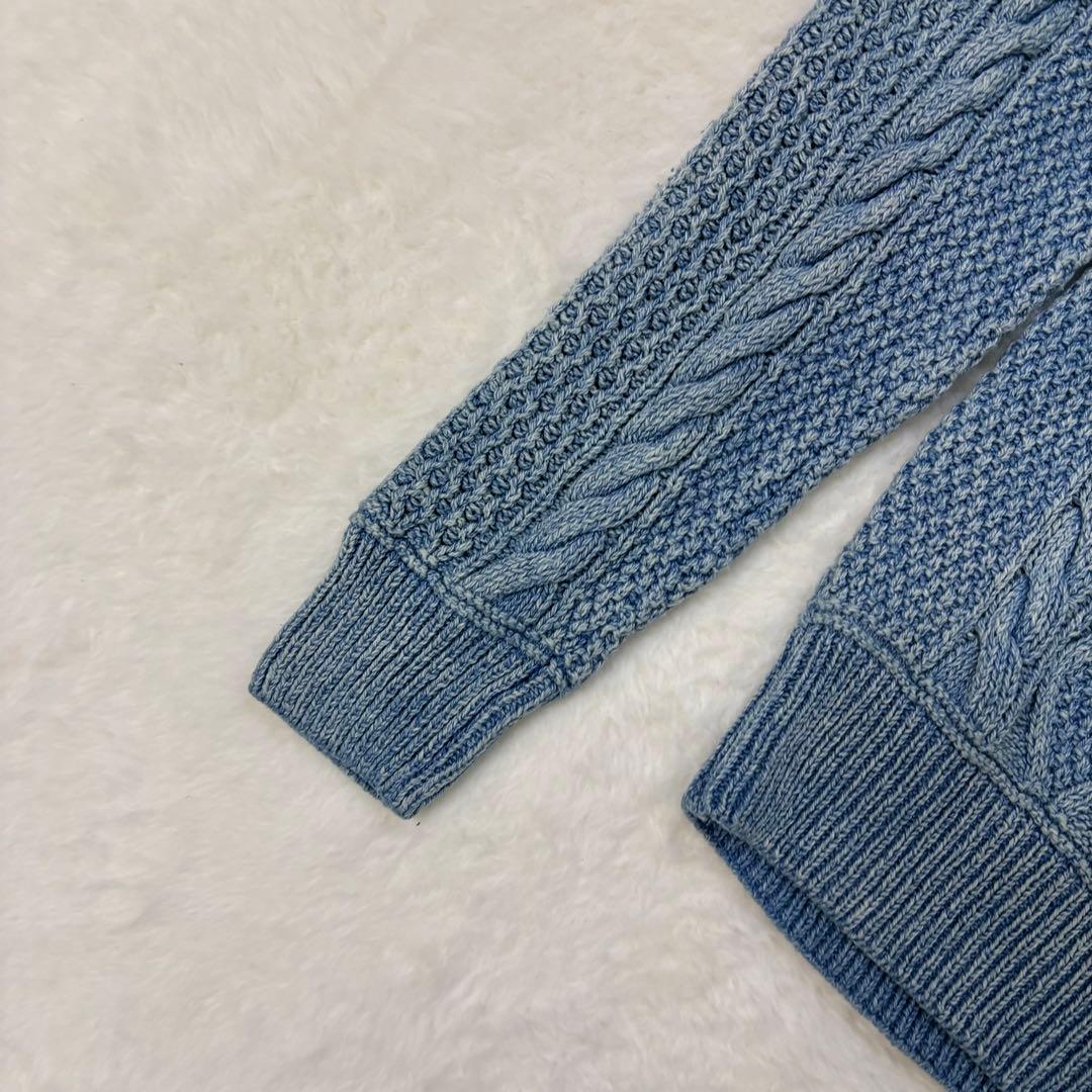 ポロ ラルフローレン インディゴ 藍染 星条旗 ケーブル ニット アランセーター