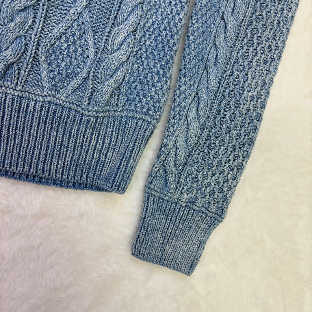 ポロ ラルフローレン インディゴ 藍染 星条旗 ケーブル ニット アランセーター