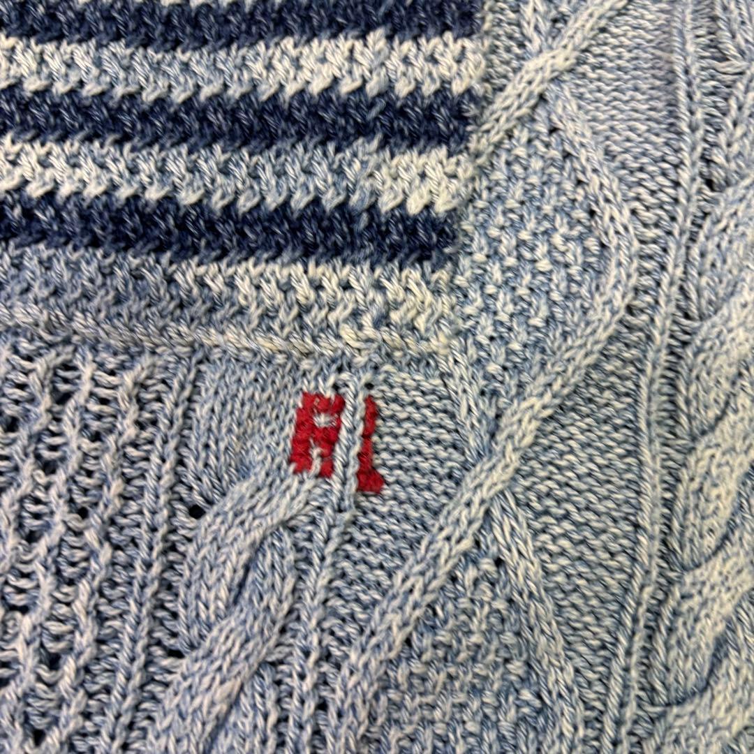 ポロ ラルフローレン インディゴ 藍染 星条旗 ケーブル ニット アランセーター
