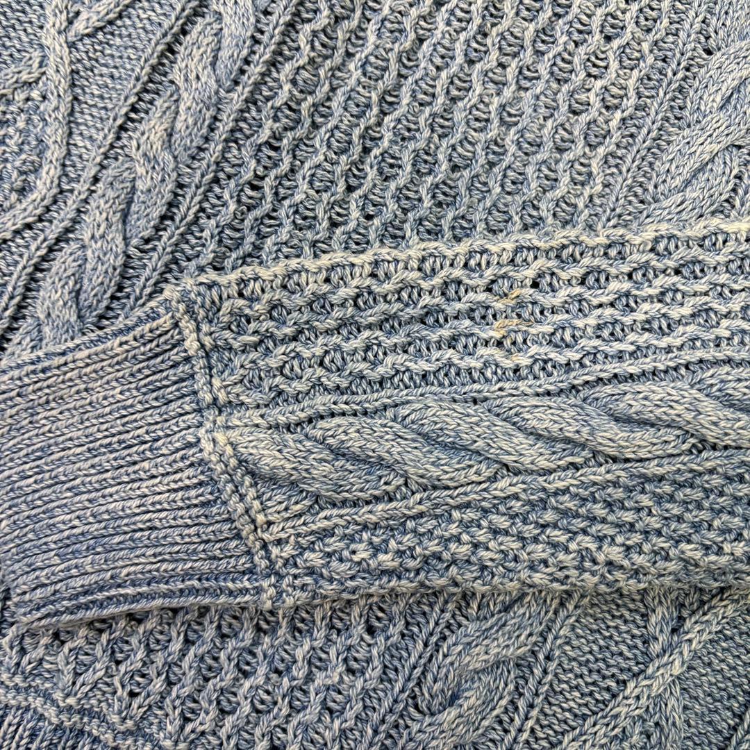 ポロ ラルフローレン インディゴ 藍染 星条旗 ケーブル ニット アランセーター