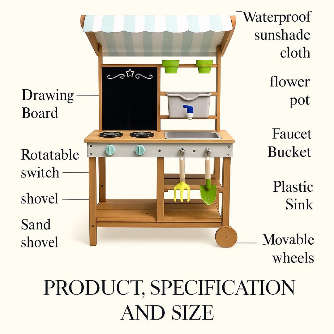 PETITS GÉNIES マッドキッチン 屋外おままごと水遊び 泥遊びガーデン