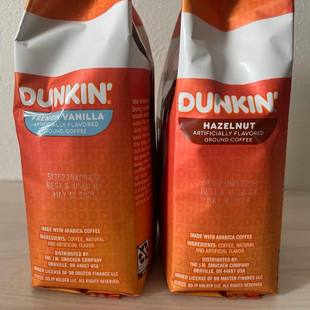 DUNKIN' ダンキンドーナツ フレンチバニラ&ヘーゼルナッツ 粉コーヒー