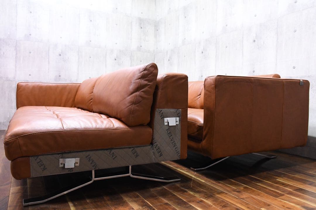 DIK135 ケルビンジョルマーニ 5-6人掛けソファ レザー/総本革張り