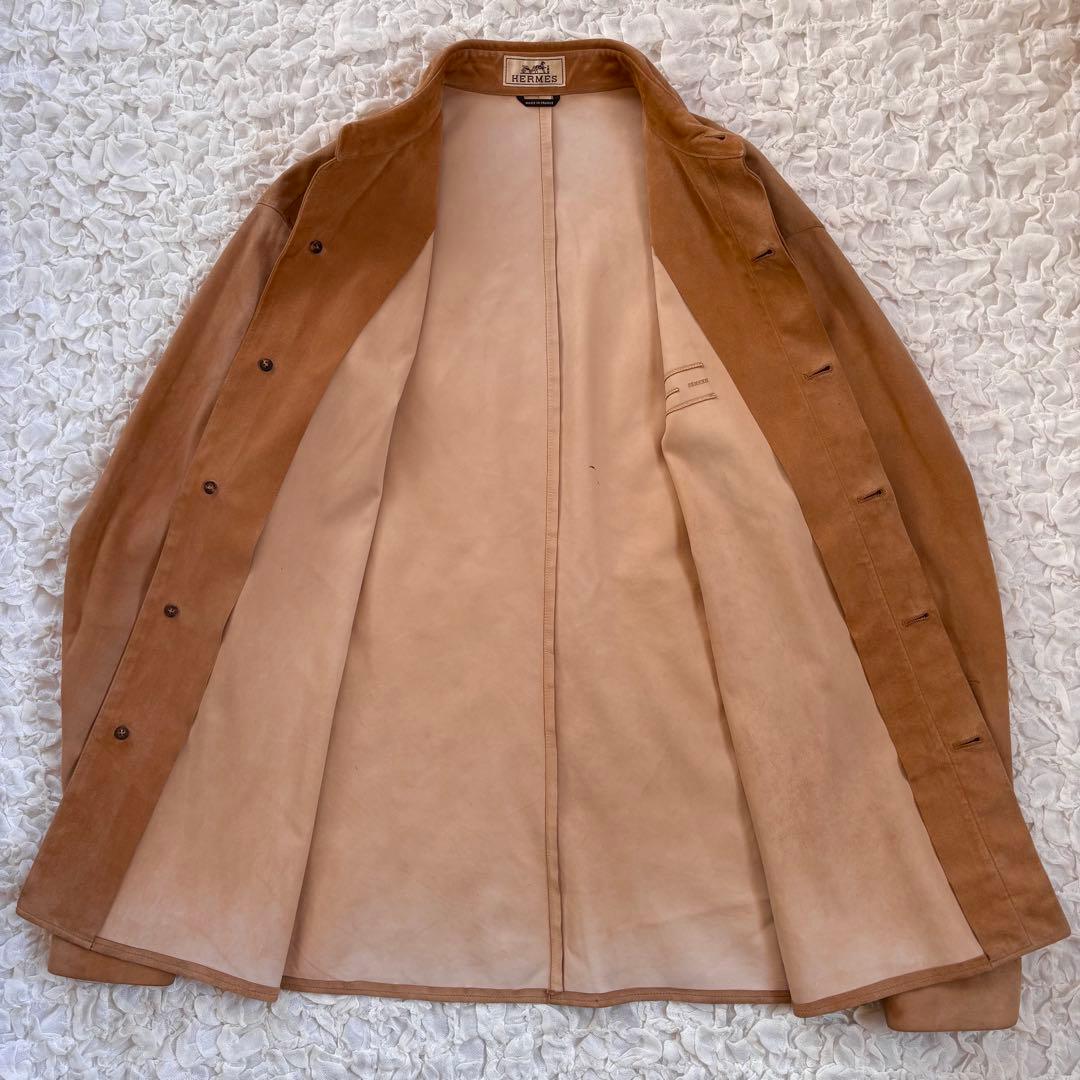 エルメス 胸ロゴ刻印 トナカイ革使用スウェードレザーシャツ - メルカリ