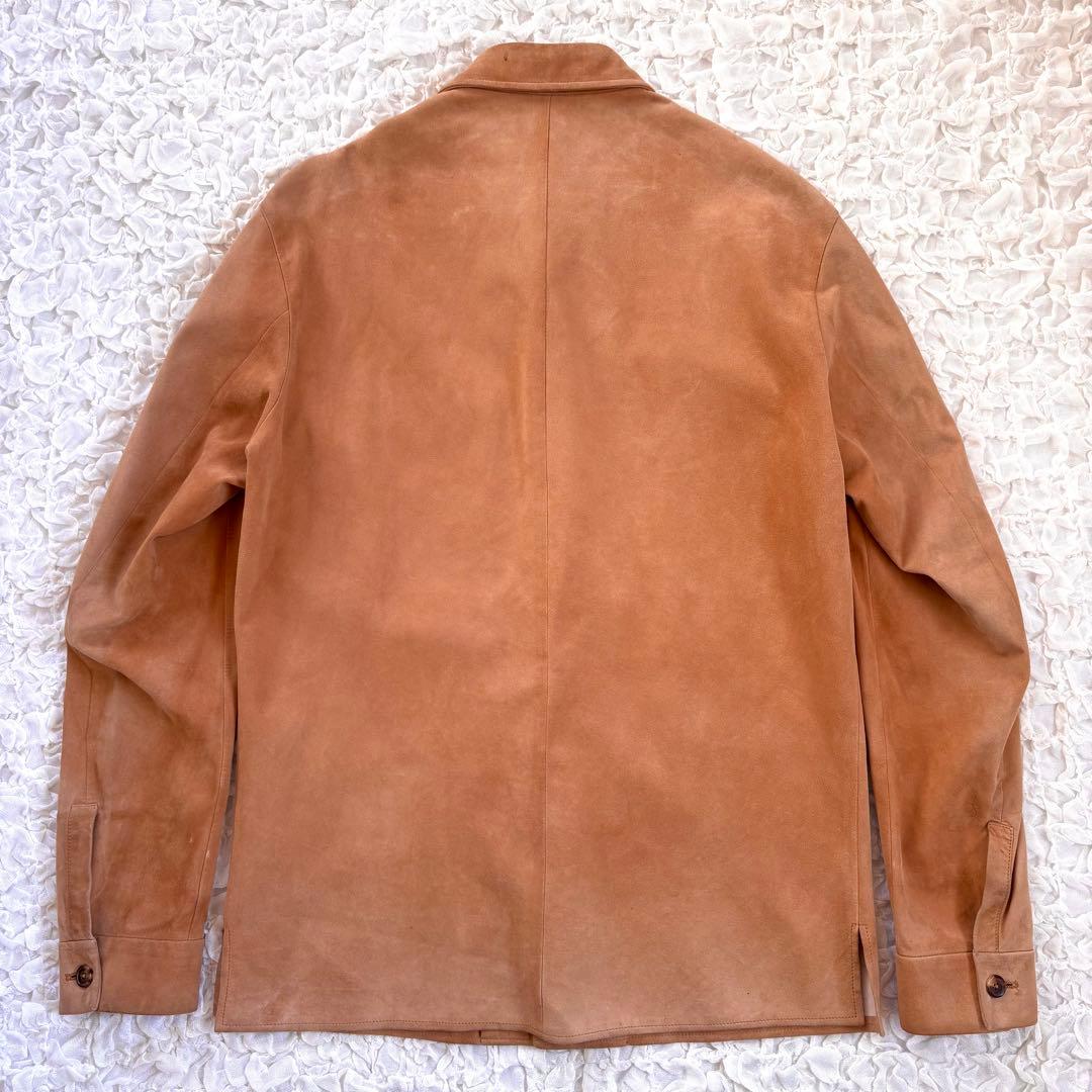 エルメス 胸ロゴ刻印 トナカイ革使用スウェードレザーシャツ - メルカリ