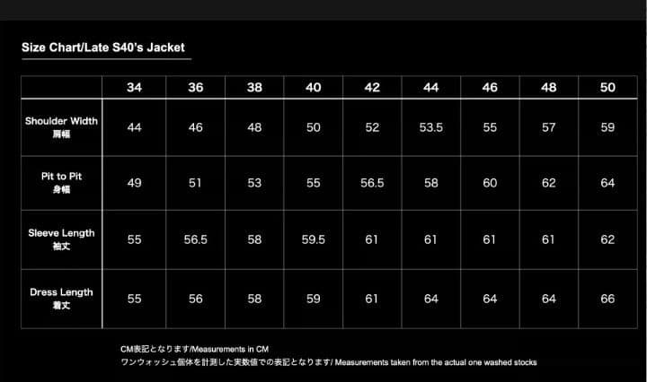 TCBジーンズ Late S40's Jacket 44 大戦モデル
