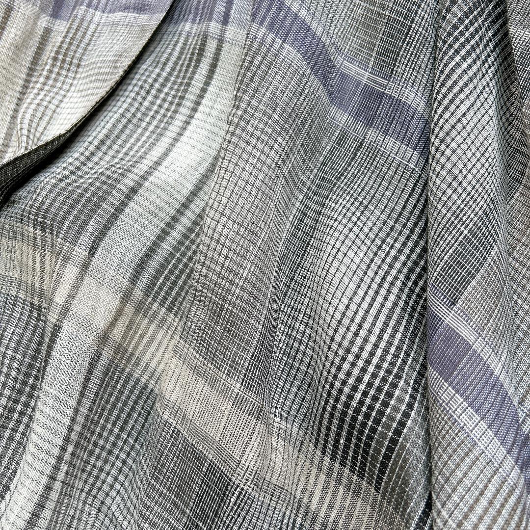 超希少！オールドグッチ リネン フレアスカート チェック ロング 40 グレー