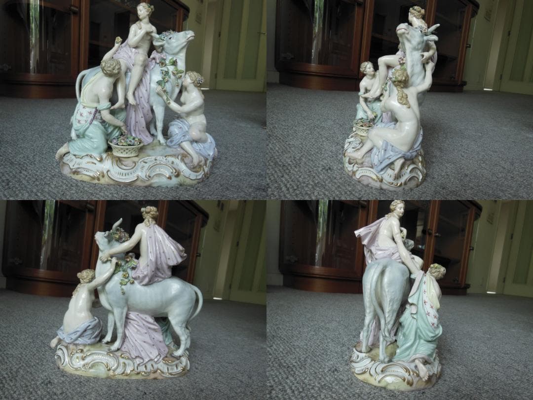 マイセン フィギュリン エウロパの誘拐 ボタン剣 1級品 エウロパと雄牛