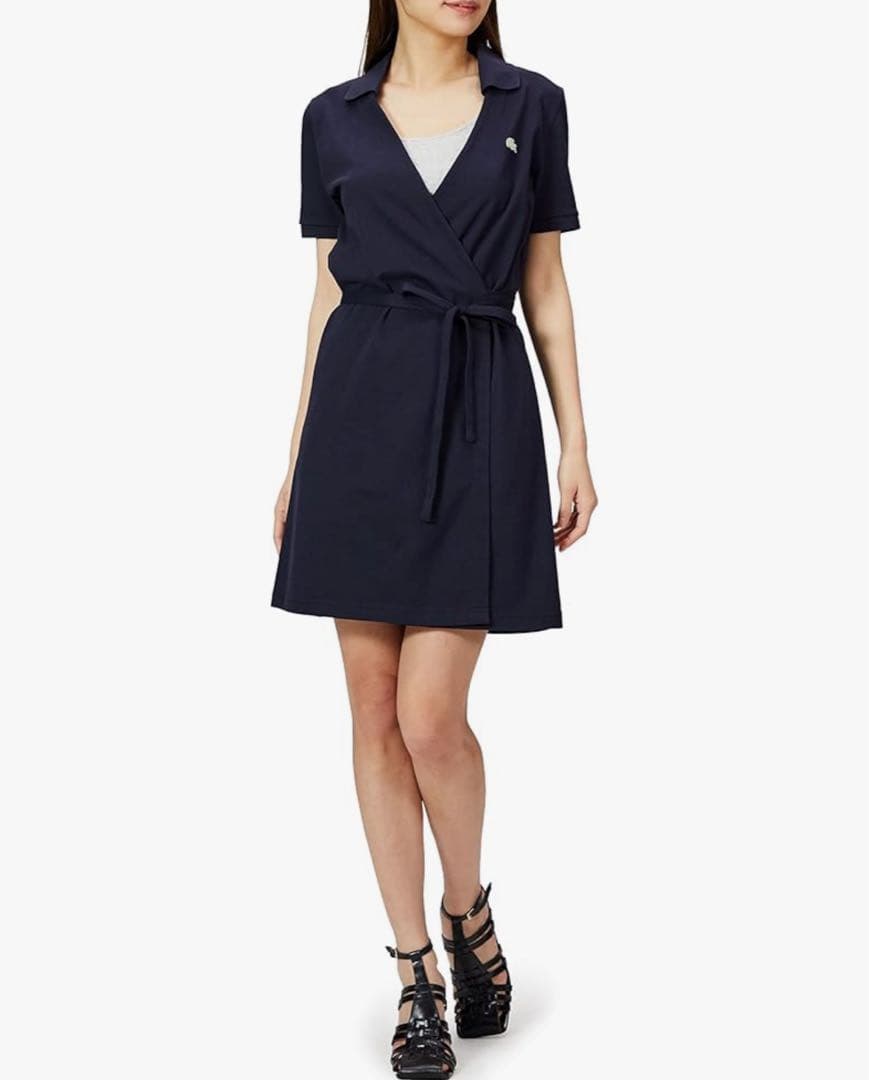 【新品】 ラコステ ラップアラウンド ポロドレス　ワンピースEF1492L 36