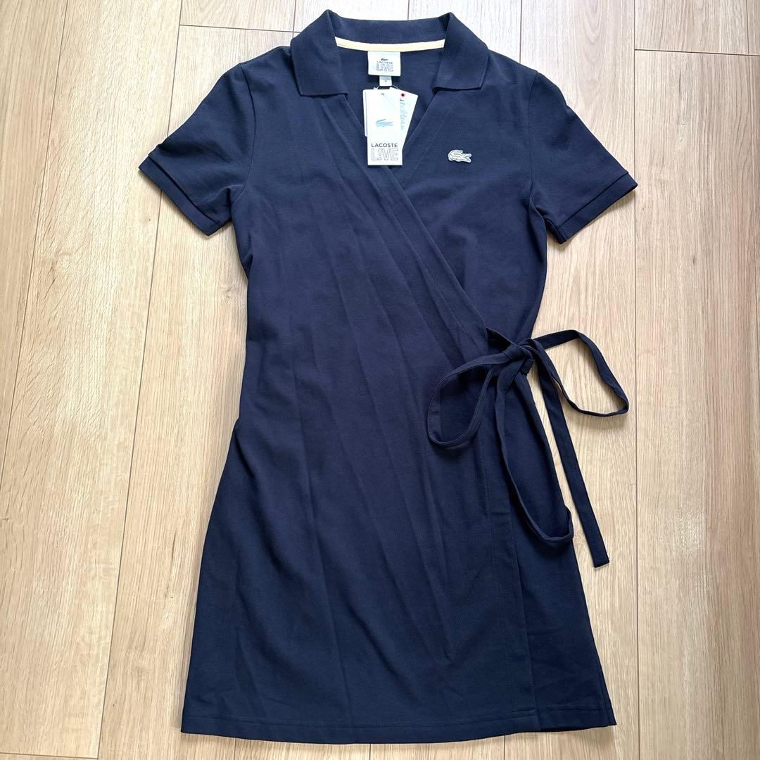 【新品】 ラコステ ラップアラウンド ポロドレス　ワンピースEF1492L 36