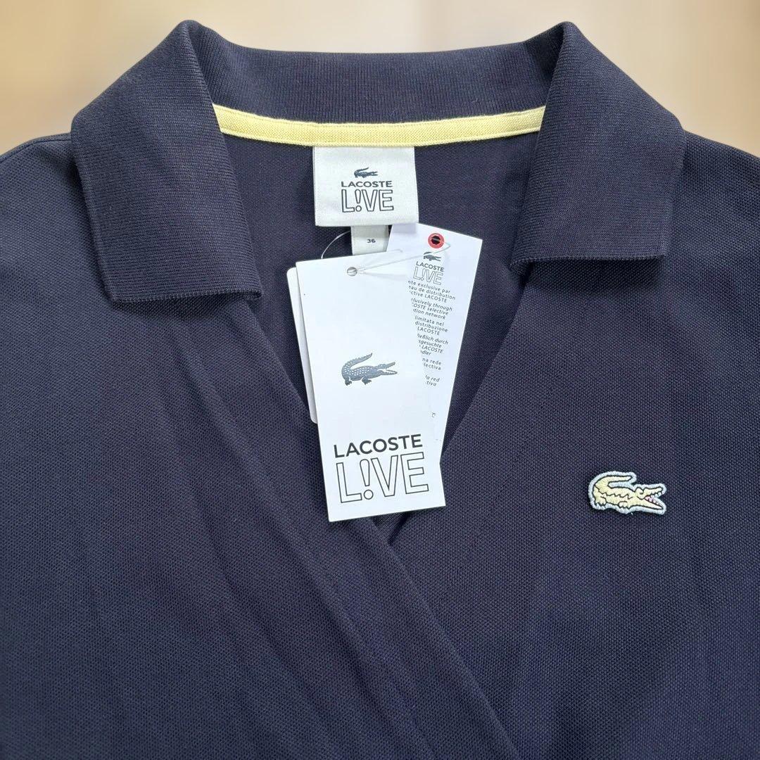 【新品】 ラコステ ラップアラウンド ポロドレス　ワンピースEF1492L 36